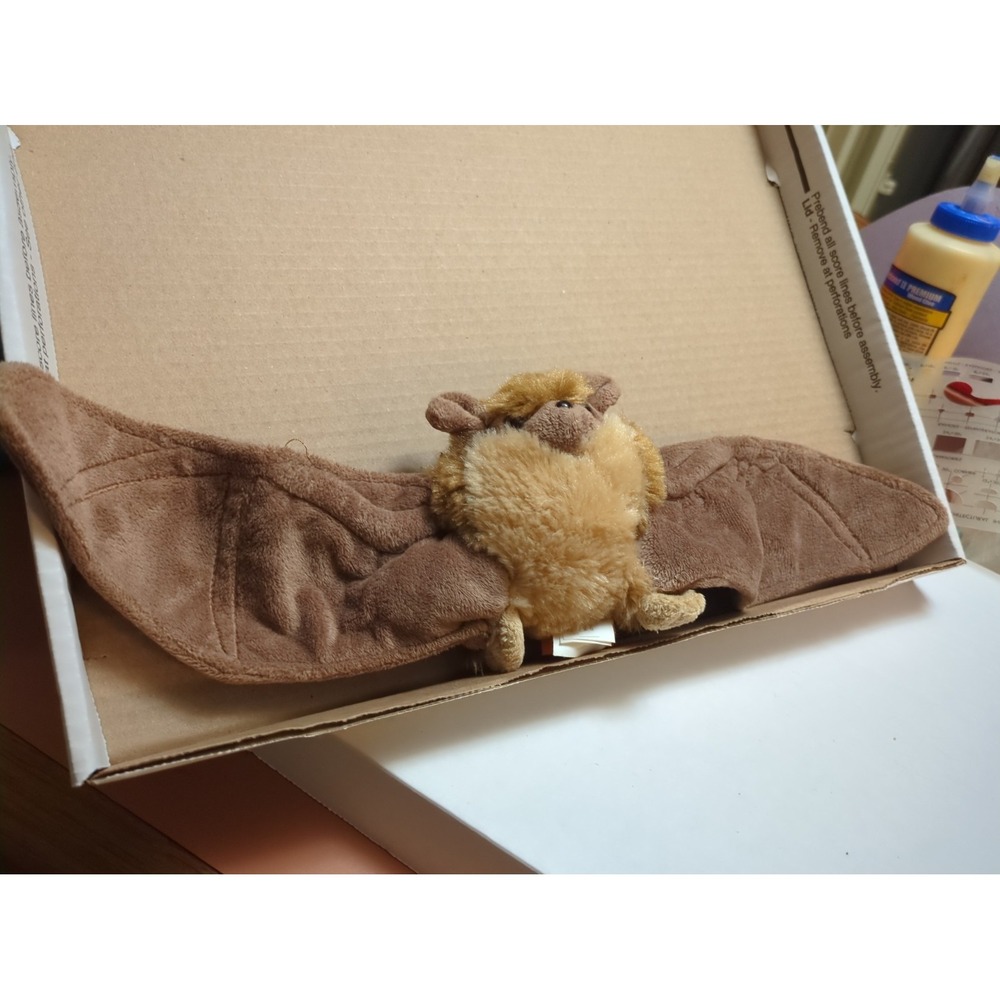 Wild Republic BAT SOFT CUTE CUDDLY Plush Stuffed Animal 18" Wing Span - Brown